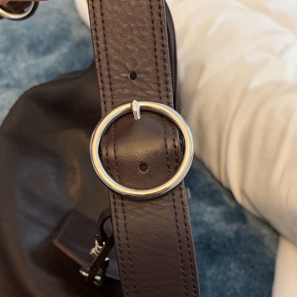 Anne Klein Chocolate Brown Leather Hobo Bag - Picture 3 of 6
